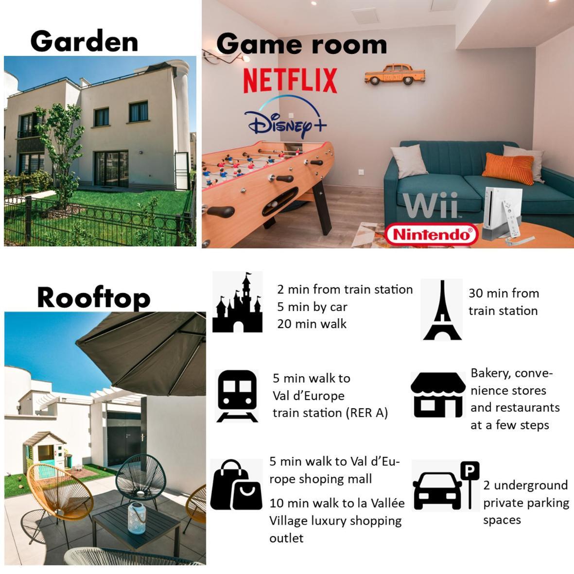 Perfect For Disney, Game Room, Rooftop, Parking Chessy  Exteriör bild